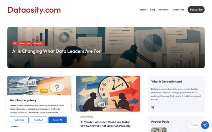 Screenshot of dataosity.com