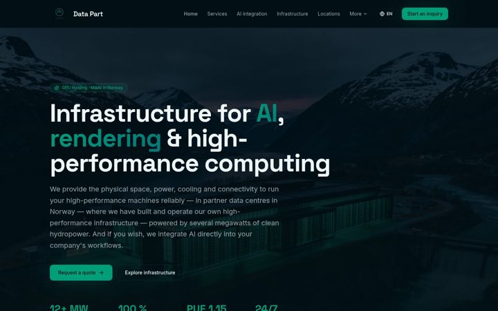 Screenshot of datapart.ch
