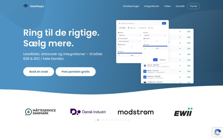 Screenshot of datapeeps.dk