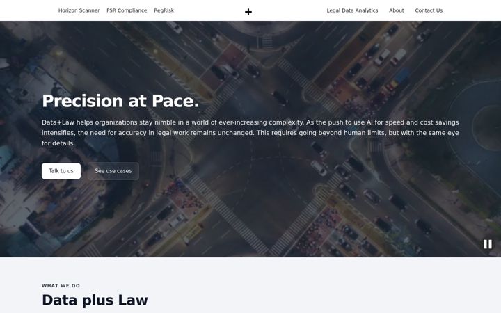 Screenshot of datapluslaw.com