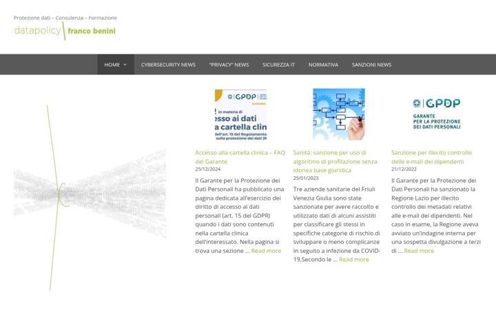 Screenshot von datapolicy.it