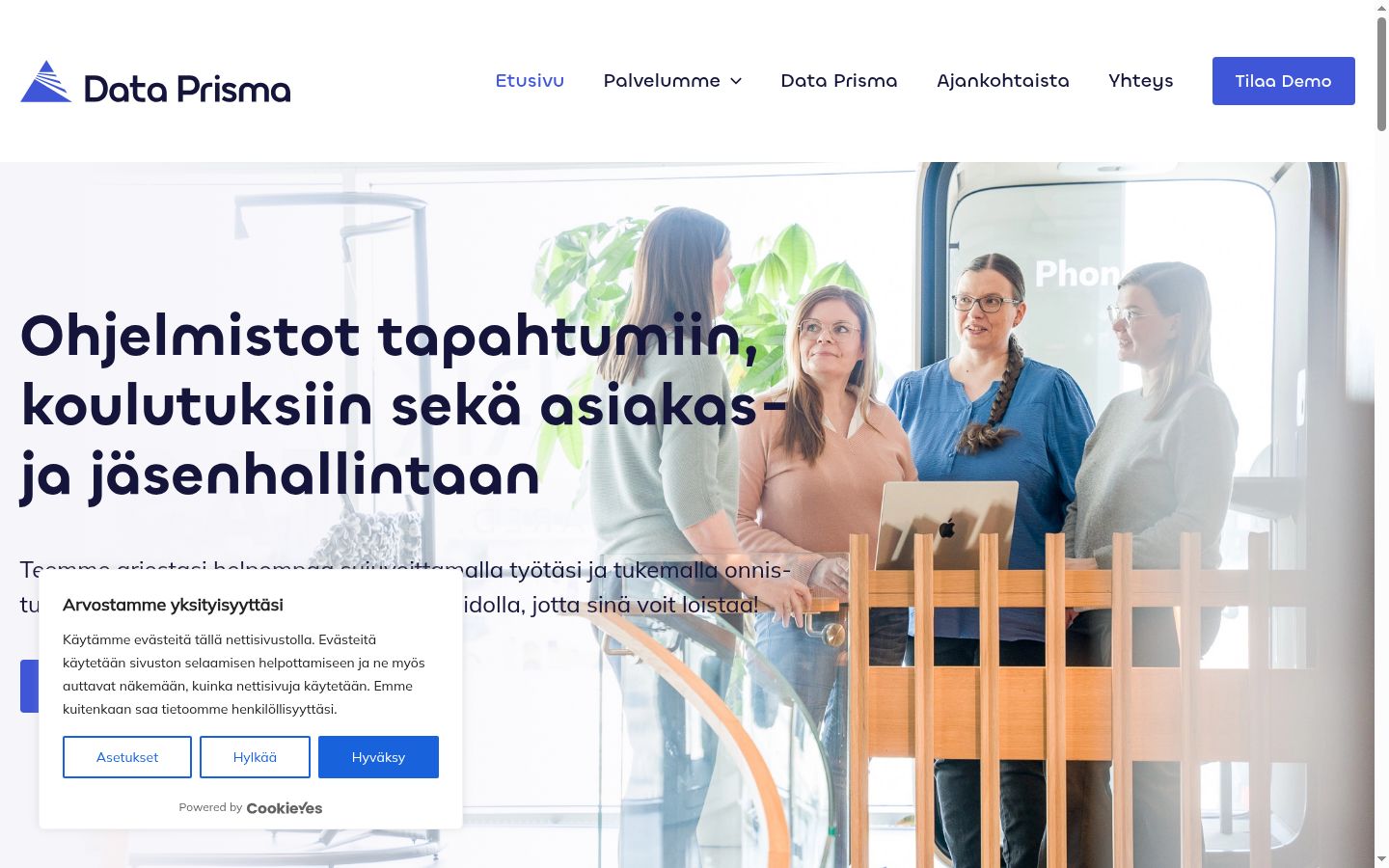 Screenshot del banner di consenso mostrato prima di qualsiasi interazione