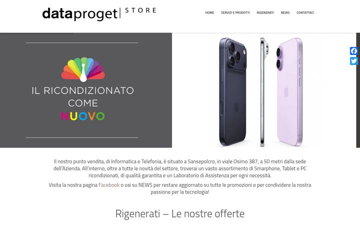 Screenshot von dataprogetstore.it