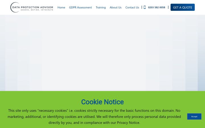 Screenshot of dataprotectionadvisor.com