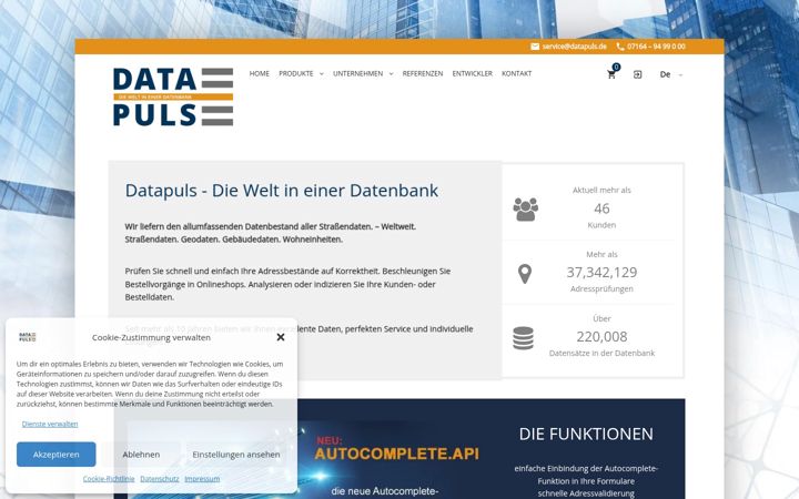 Screenshot of datapuls.de