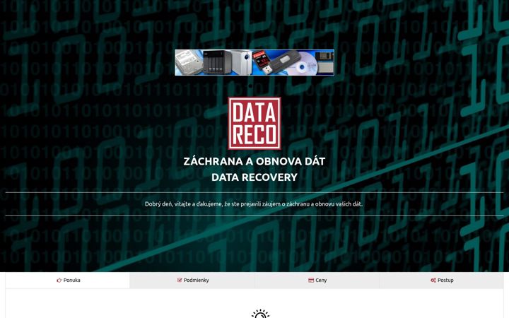 Screenshot of datareco.sk