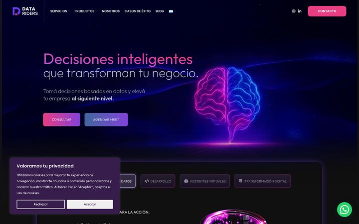 Екранна снимка на datariders.io