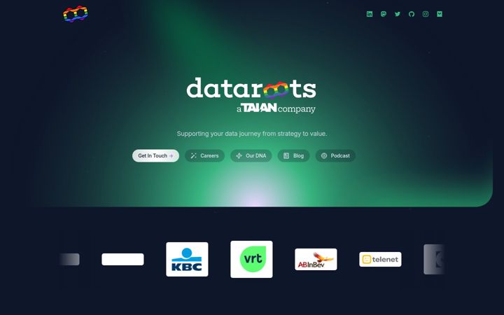 Captură de ecran a dataroots.io