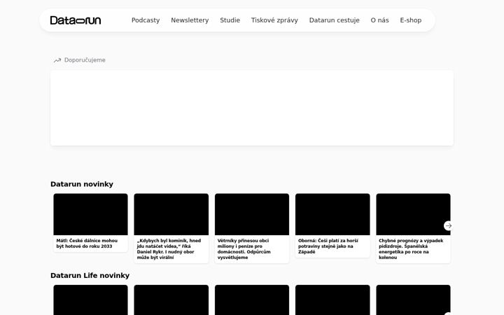 Screenshot von datarun.cz