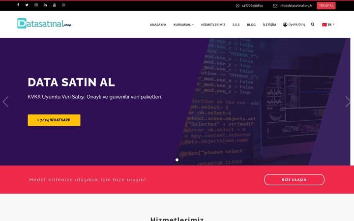 Snímek obrazovky datasatinal.org.tr