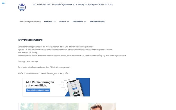 Screenshot of datasave24.de