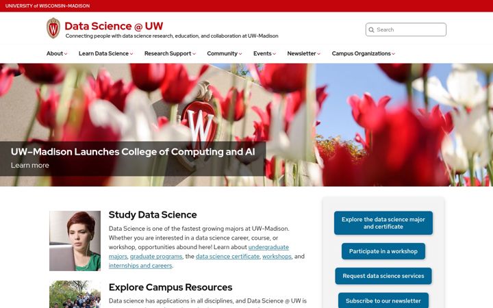 Skjermbilde av datascience.wisc.edu
