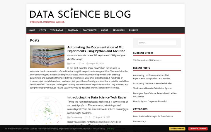 Screenshot of datascienceblog.net