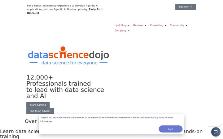 Screenshot of datasciencedojo.com
