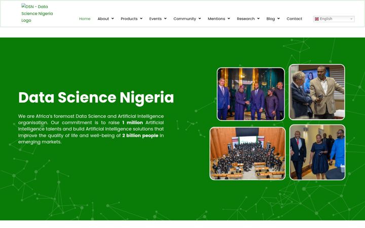 Captură de ecran a datasciencenigeria.org