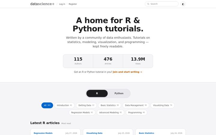 Screenshot of datascienceplus.com