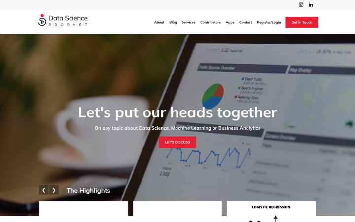 Screenshot of datascienceprophet.com