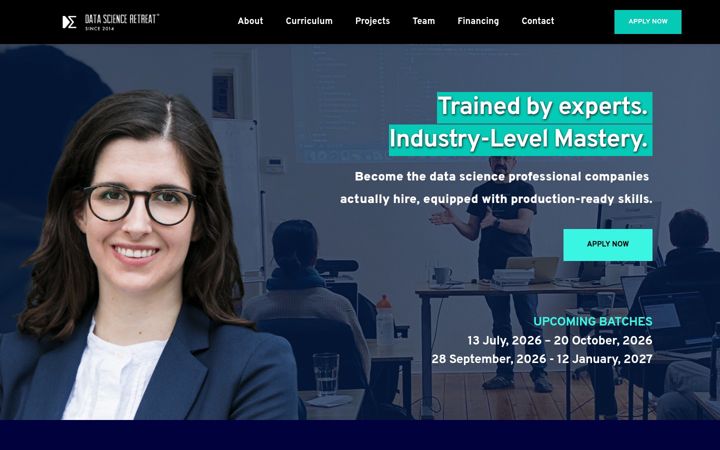 Screenshot of datascienceretreat.com