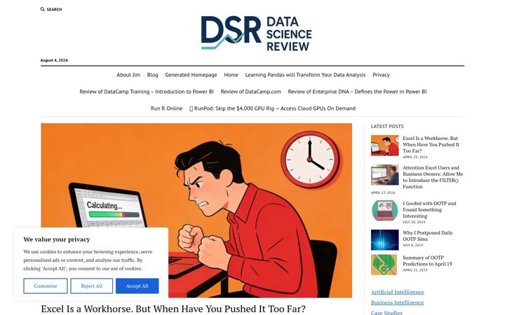 Screenshot of datasciencereview.com