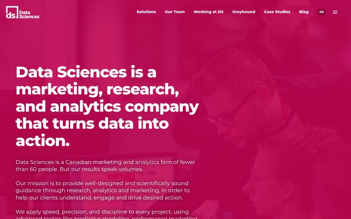 Skjámynd af datasciences.ca