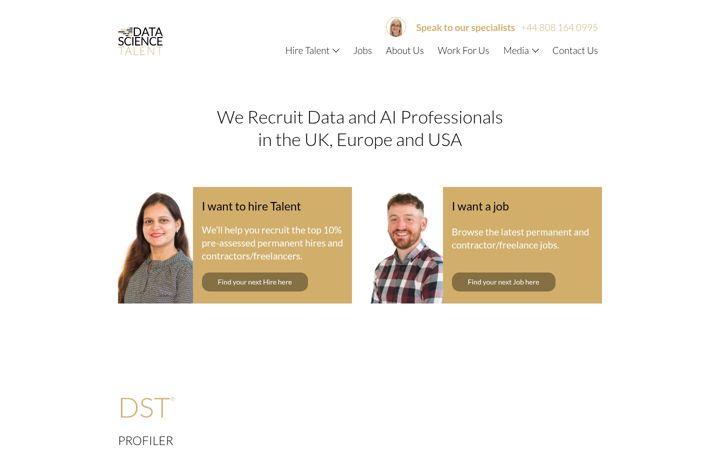 Screenshot of datasciencetalent.co.uk