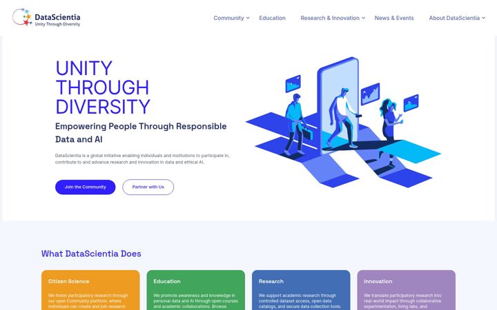 Screenshot of datascientia.eu