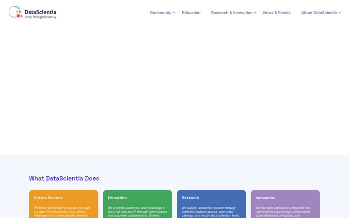 Screenshot von datascientia.it