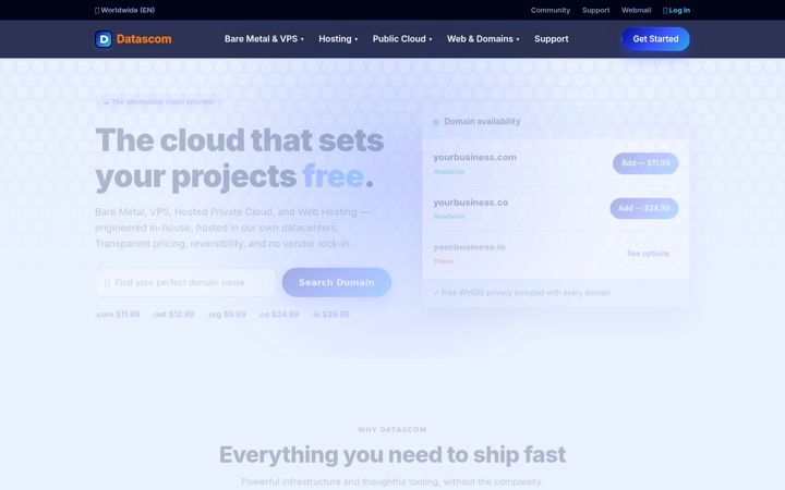 Screenshot of datascom.com