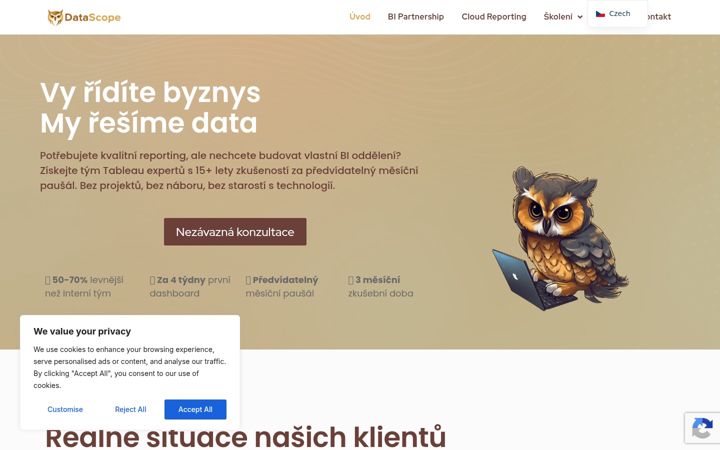 Screenshot von datascope.cz