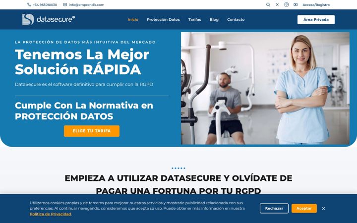 Ekraanipilt saidist datasecure.es