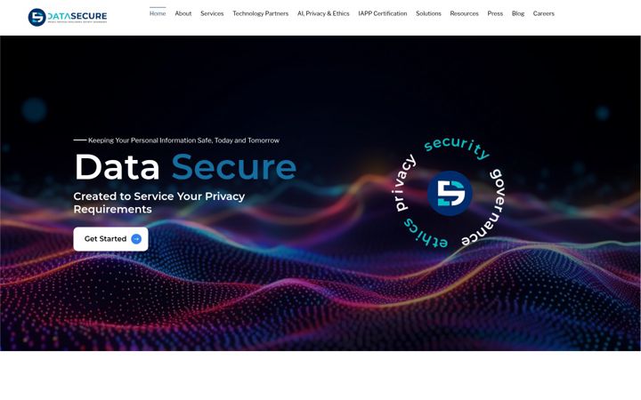 Ekrānuzņēmums no datasecure.ind.in