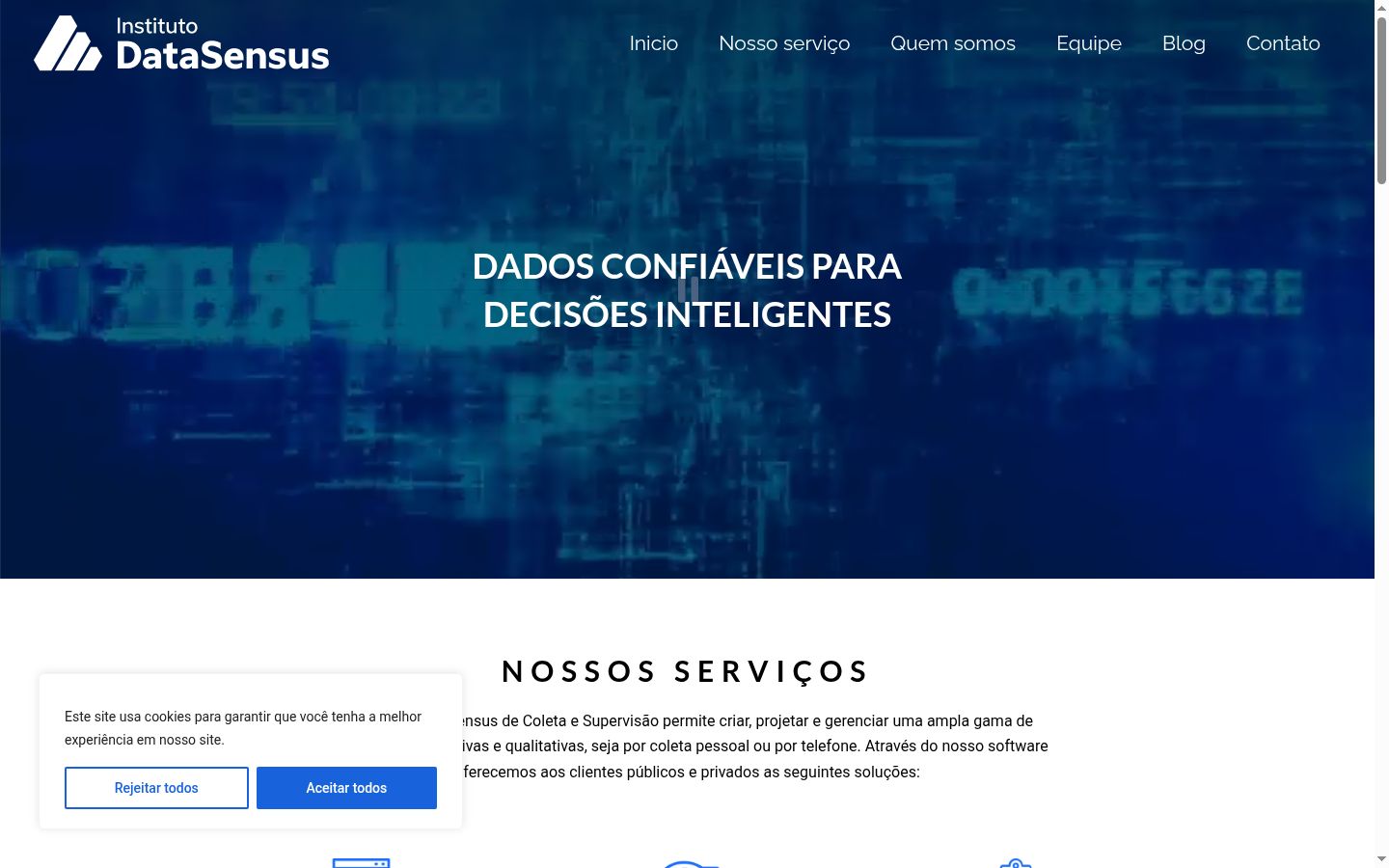 Screenshot del banner di consenso mostrato prima di qualsiasi interazione