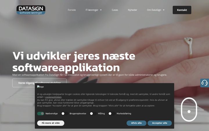Skærmbillede af datasign.dk