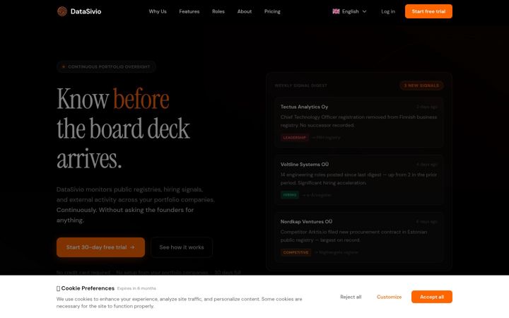 Screenshot of datasivio.com