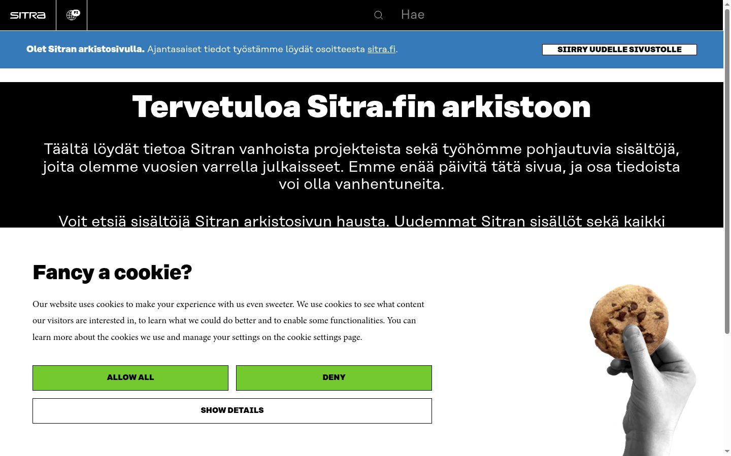Screenshot del banner di consenso mostrato prima di qualsiasi interazione