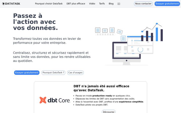 Екранна снимка на datatask.io
