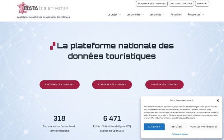 Zrzut ekranu datatourisme.fr