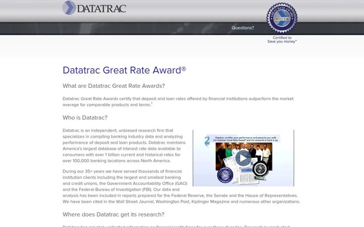 Screenshot of datatrac.net