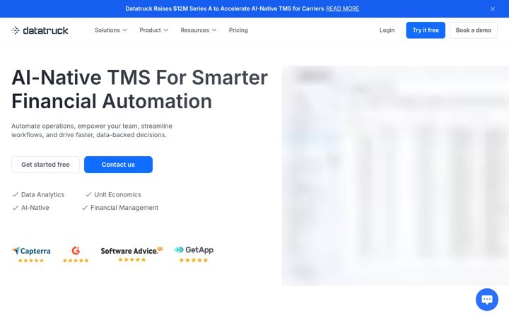 Screenshot of datatruck.io