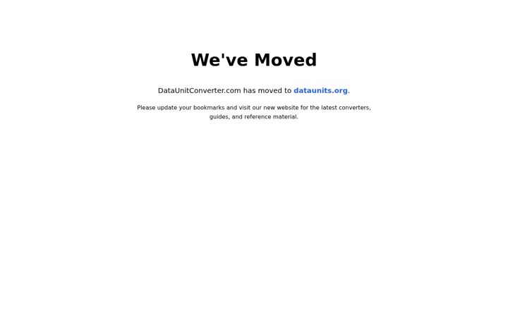 Screenshot of dataunitconverter.com