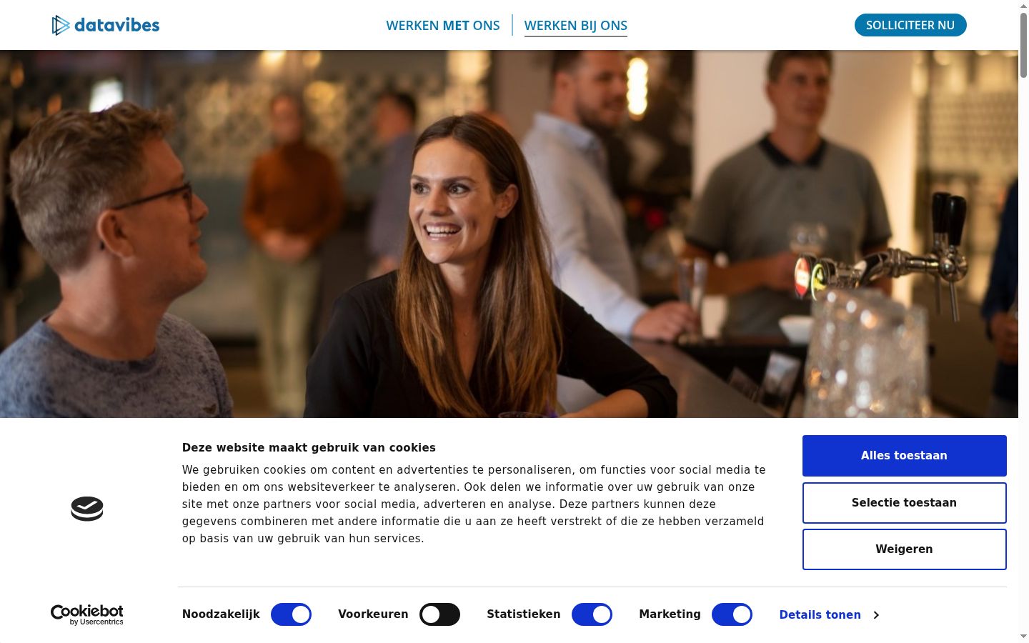 Capture d'écran de la bannière de consentement affichée avant toute interaction