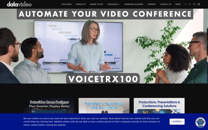 Screenshot of datavideo.com