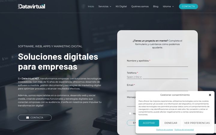 Ekrano kopija datavirtual.net