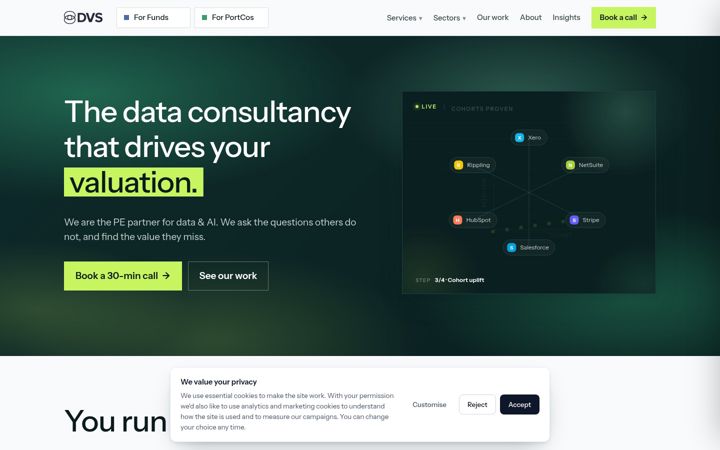 Captura de ecrã de datavisionservices.co.uk