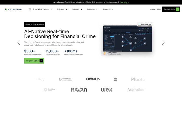 Screenshot of datavisor.com