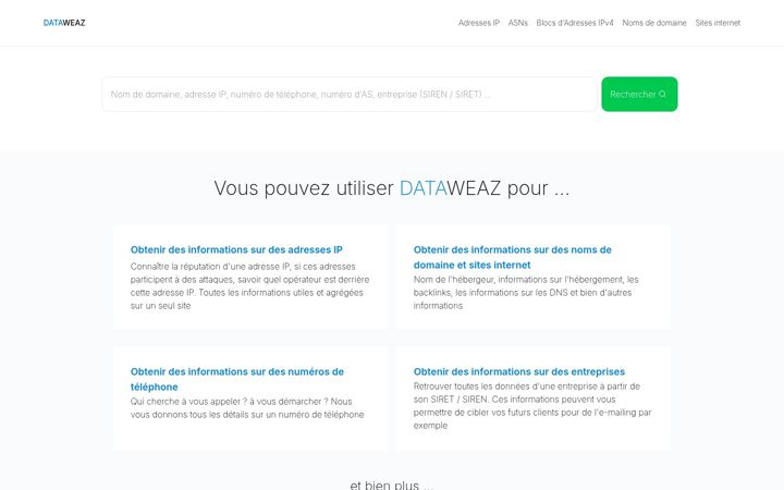 Screenshot of dataweaz.fr