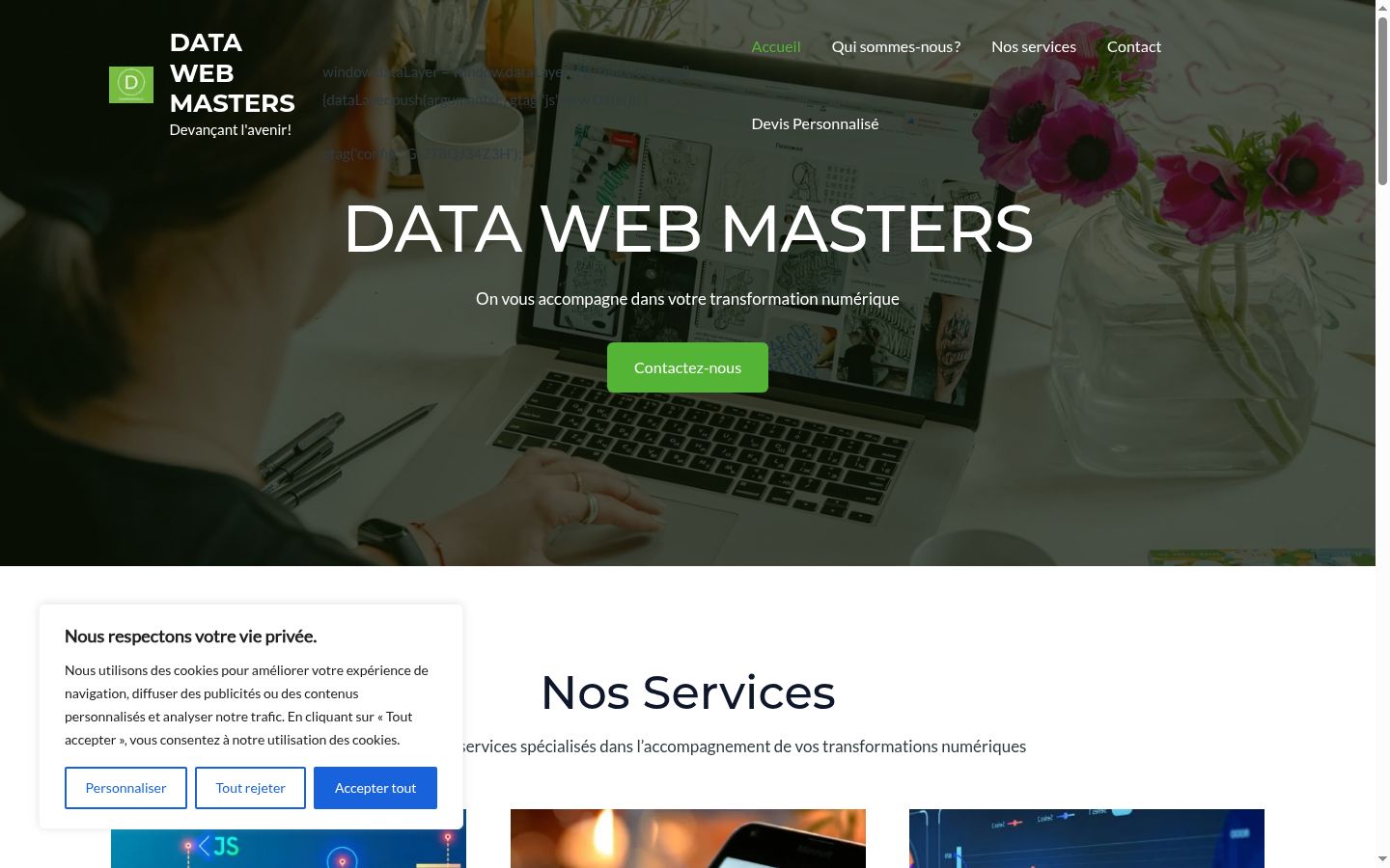 Screenshot del banner di consenso mostrato prima di qualsiasi interazione