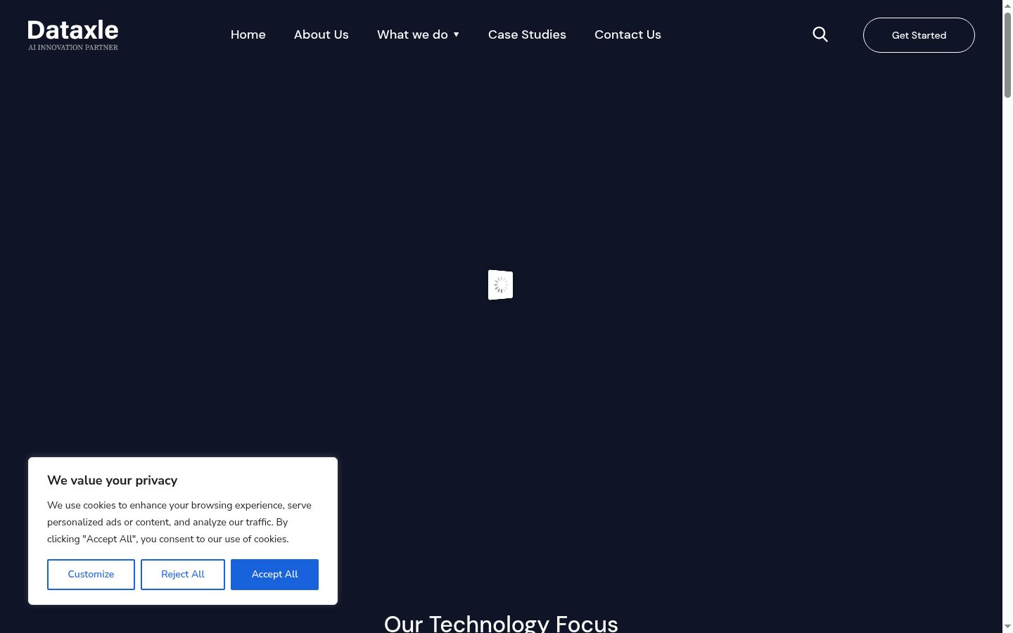 Screenshot del banner di consenso mostrato prima di qualsiasi interazione