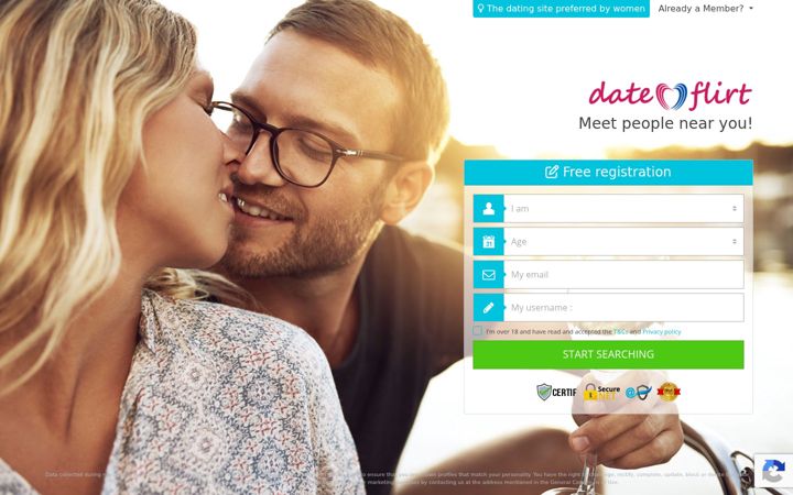 Screenshot of dateandflirt.net