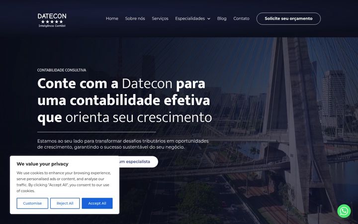 Screenshot stránky datecon.com.br